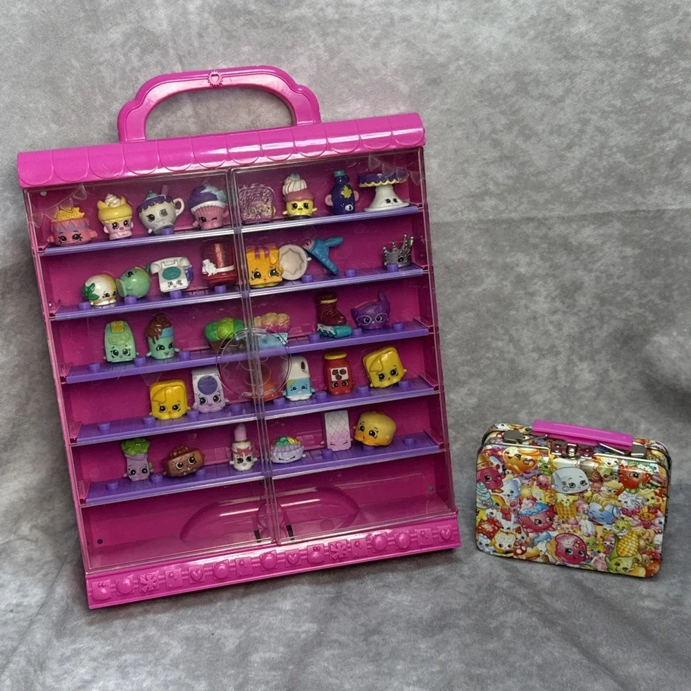 Shopkins Collectors Case Lot w 34 Shopkins Rare Special Edition & Tiny Lunch Box